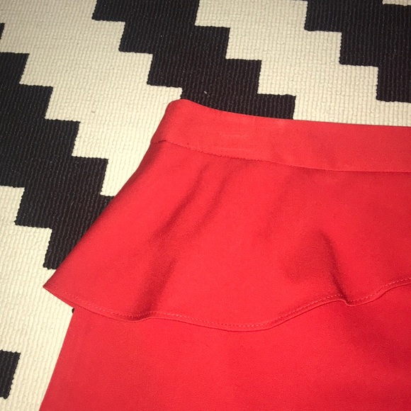 Sassy Red Peplum Pencil Skirt - Picture 2 of 5
